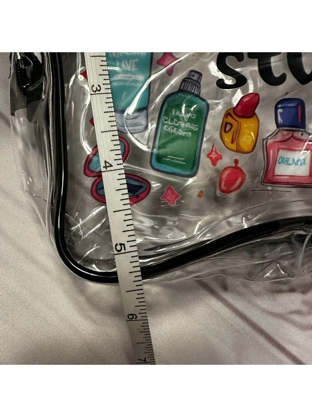 Clear Skincare Stuff Bag with Colorful Graphics